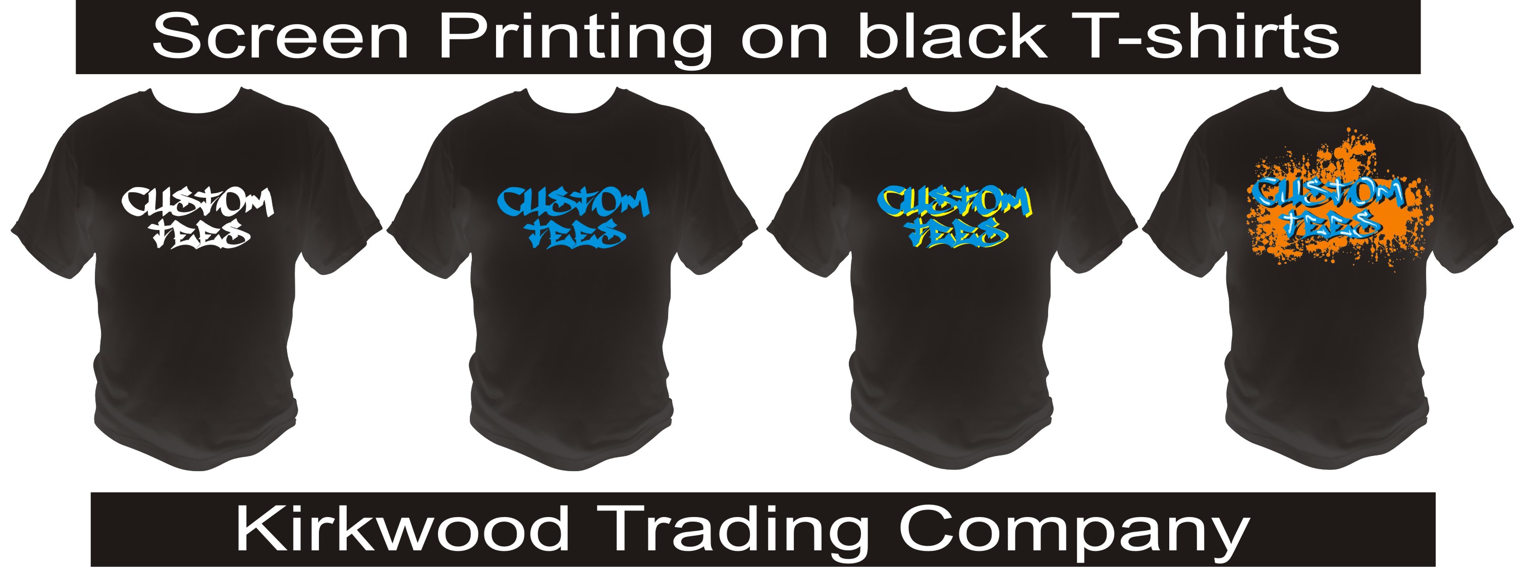 black t shirt printing