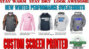 custom screen print performance hoodies