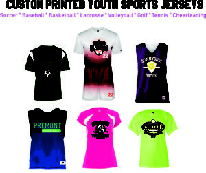 custom printed youth sports jerseys