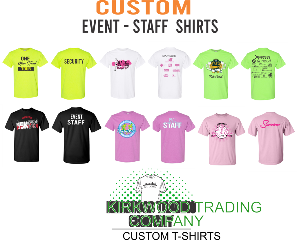 Custom event and staff t-shirts - Kirkwood Trading Company | Custom T ...