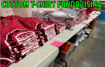 folded custom t-shirts for a fundraiser